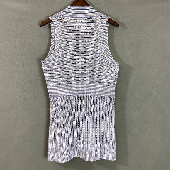 ARIAT Sarah Sweater Vest White & Blue Women's Size Small Ombré knit Duster - Picture 9 of 9